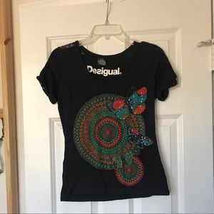 Desigual Butterfly Scoop Neck